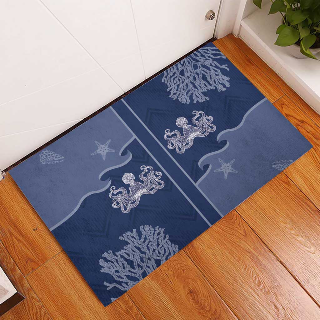 Western Yoke Rubber Doormat Octopus And Coral Cowboy Style - Wonder Print Shop