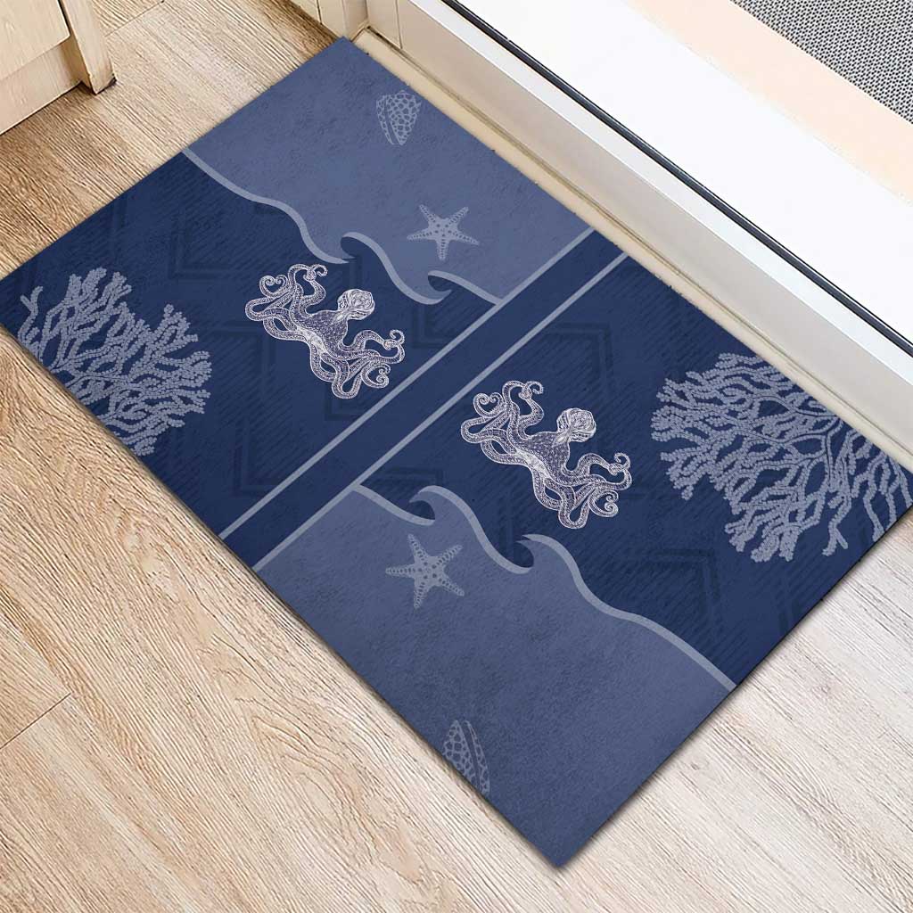 Western Yoke Rubber Doormat Octopus And Coral Cowboy Style - Wonder Print Shop