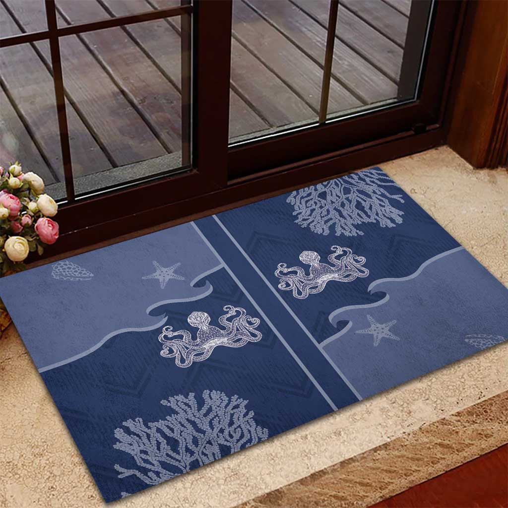 Western Yoke Rubber Doormat Octopus And Coral Cowboy Style - Wonder Print Shop