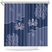 Western Yoke Shower Curtain Octopus And Coral Cowboy Style - Wonder Print Shop