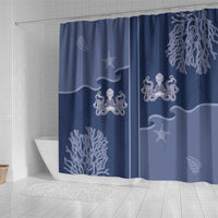 Western Yoke Shower Curtain Octopus And Coral Cowboy Style - Wonder Print Shop