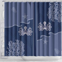 Western Yoke Shower Curtain Octopus And Coral Cowboy Style - Wonder Print Shop