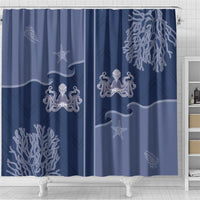 Western Yoke Shower Curtain Octopus And Coral Cowboy Style - Wonder Print Shop