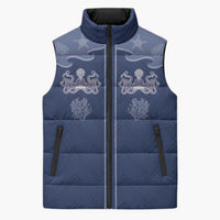 Western Yoke Sleeveless Puffer Jacket Octopus And Coral Cowboy Style - Wonder Print Shop