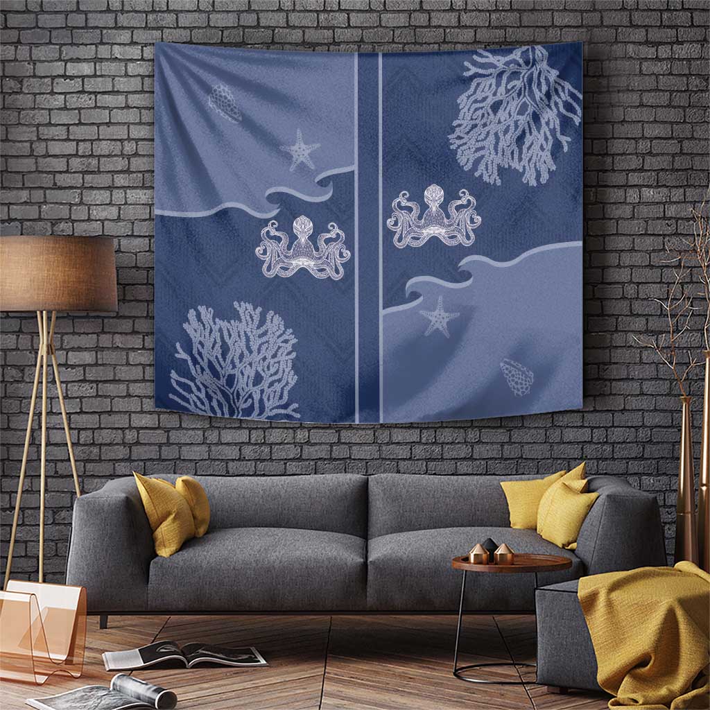 Western Yoke Tapestry Octopus And Coral Cowboy Style - Wonder Print Shop