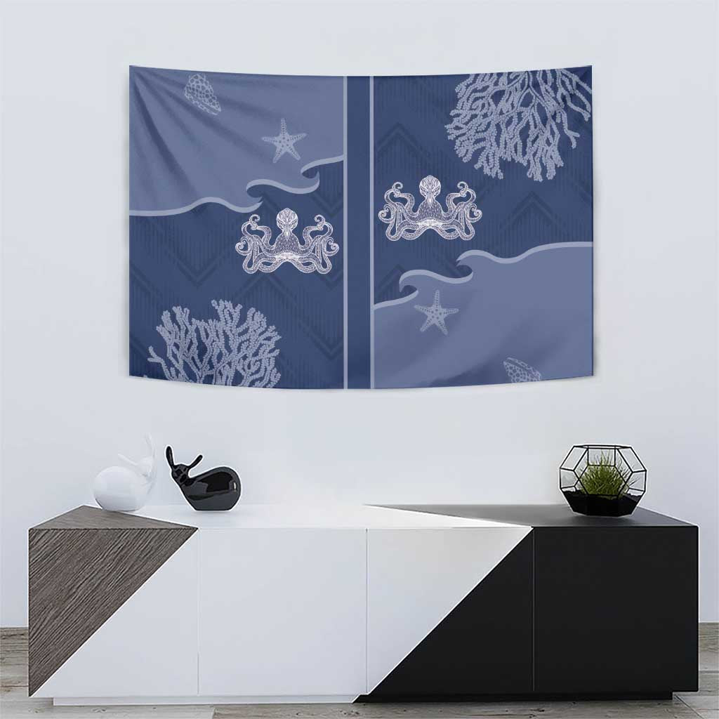 Western Yoke Tapestry Octopus And Coral Cowboy Style - Wonder Print Shop