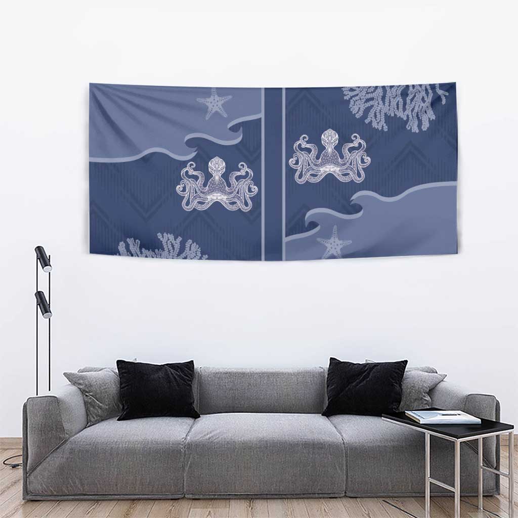 Western Yoke Tapestry Octopus And Coral Cowboy Style - Wonder Print Shop