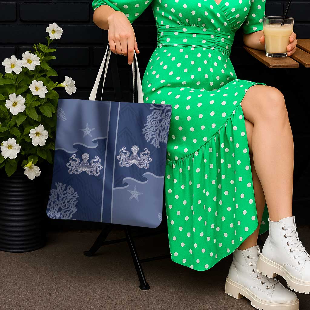 Western Yoke Tote Bag Octopus And Coral Cowboy Style - Wonder Print Shop