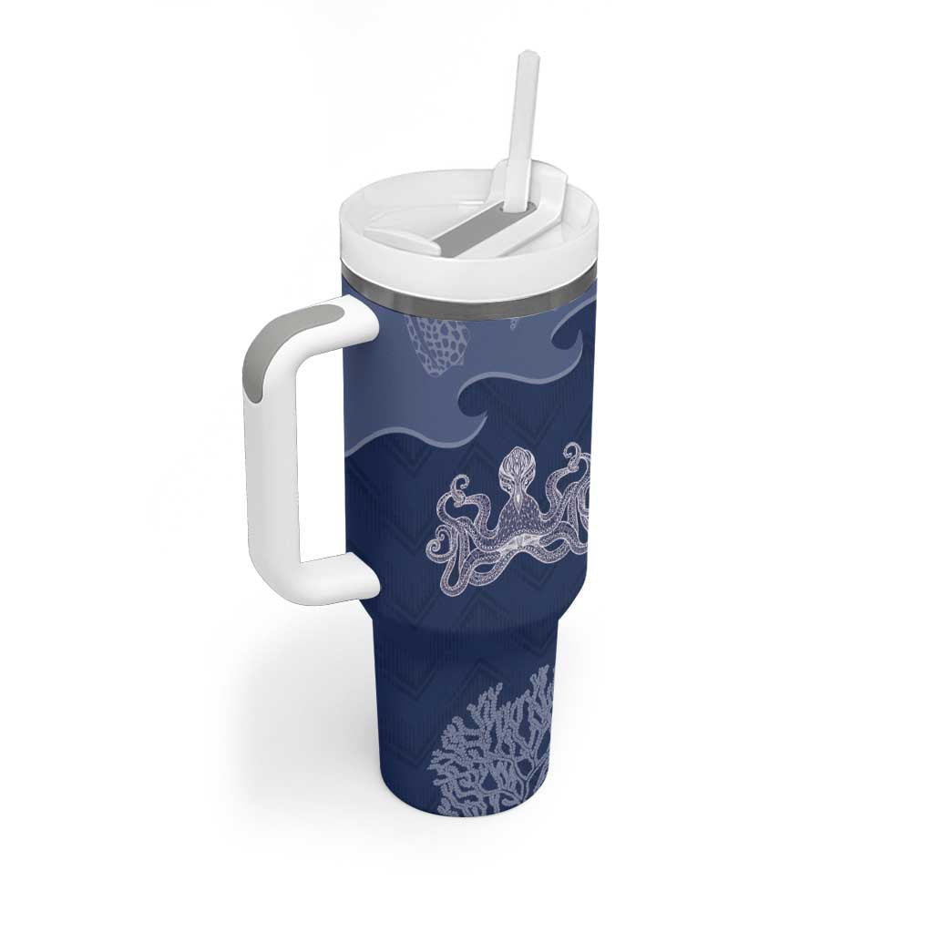 Western Yoke Tumbler With Handle Octopus And Coral Cowboy Style - Wonder Print Shop