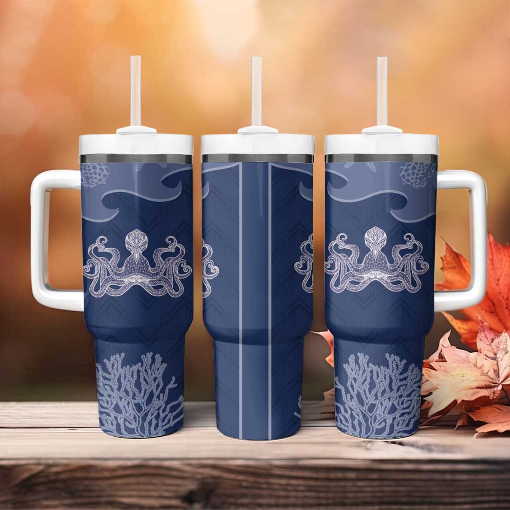 Western Yoke Tumbler With Handle Octopus And Coral Cowboy Style - Wonder Print Shop