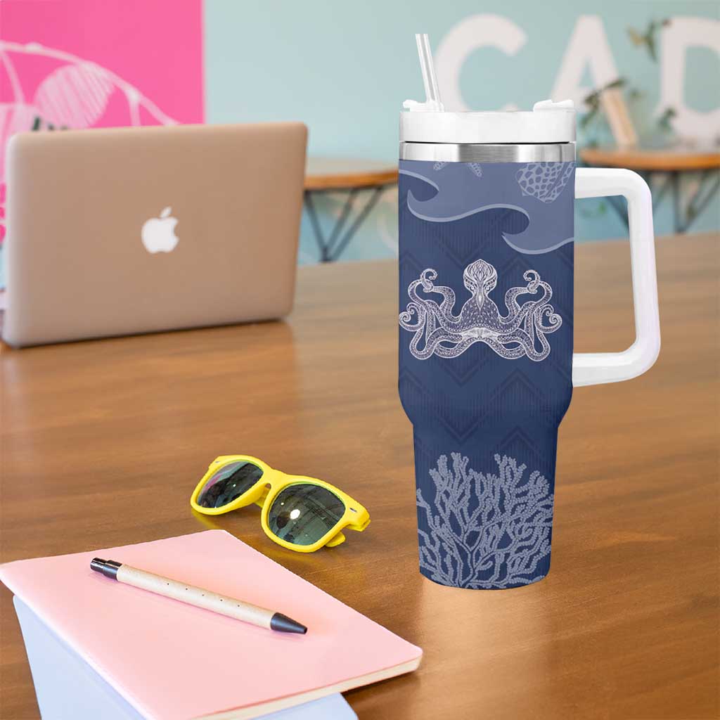 Western Yoke Tumbler With Handle Octopus And Coral Cowboy Style - Wonder Print Shop