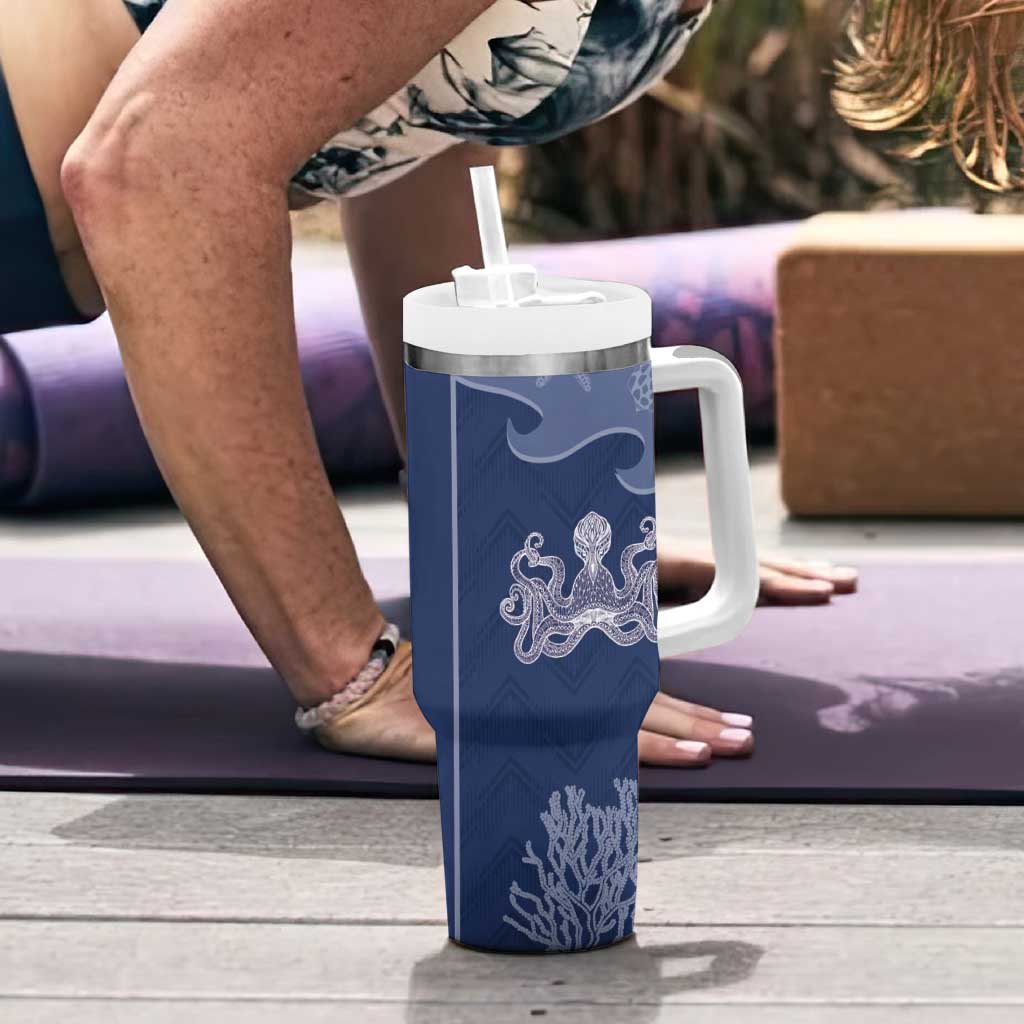 Western Yoke Tumbler With Handle Octopus And Coral Cowboy Style - Wonder Print Shop