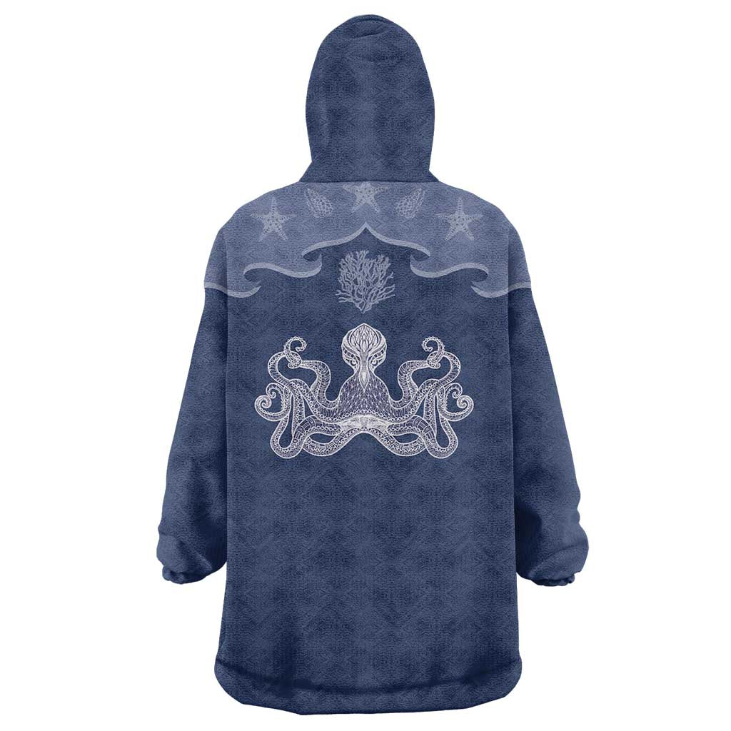 Western Yoke Wearable Blanket Hoodie Octopus And Coral Cowboy Style - Wonder Print Shop