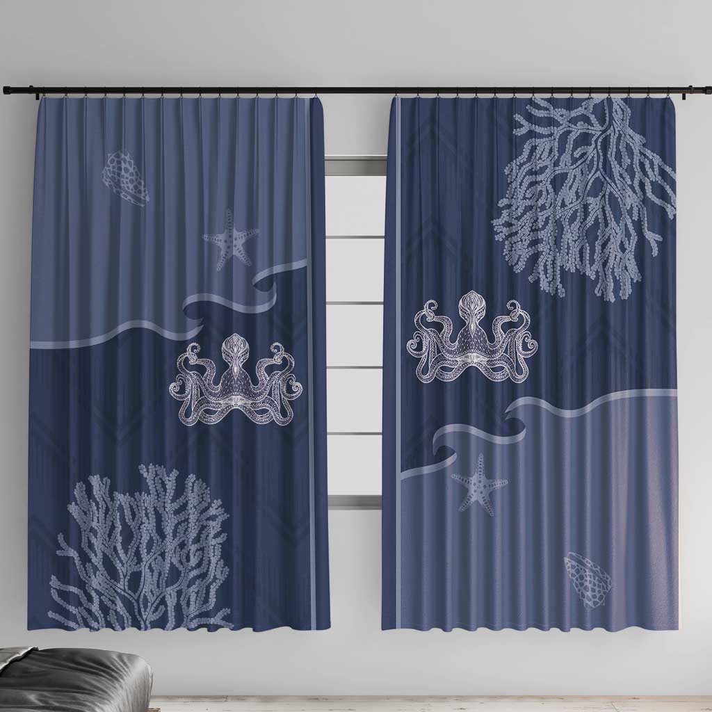 Western Yoke Window Curtain Octopus And Coral Cowboy Style - Wonder Print Shop