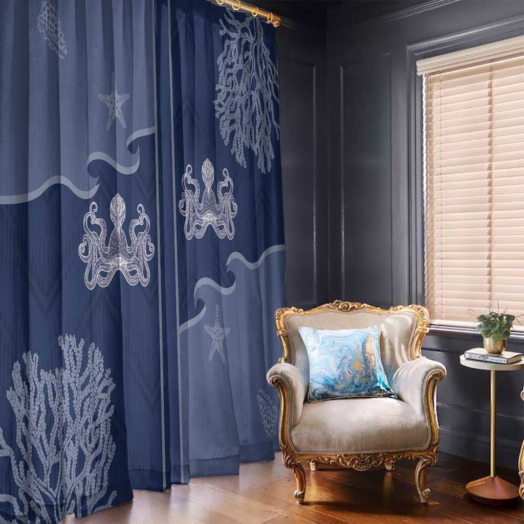Western Yoke Window Curtain Octopus And Coral Cowboy Style - Wonder Print Shop