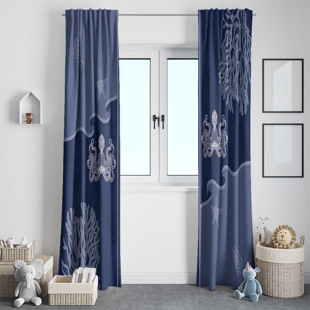 Western Yoke Window Curtain Octopus And Coral Cowboy Style - Wonder Print Shop