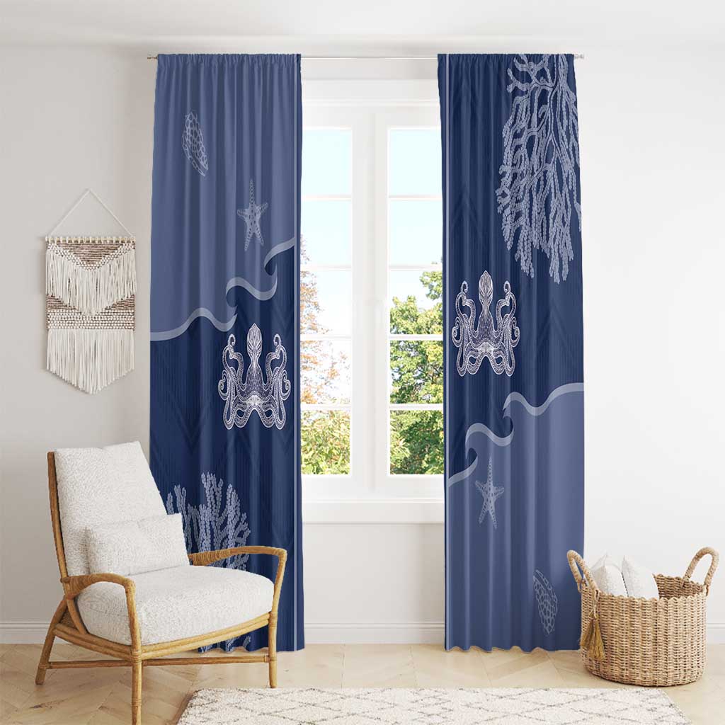 Western Yoke Window Curtain Octopus And Coral Cowboy Style - Wonder Print Shop
