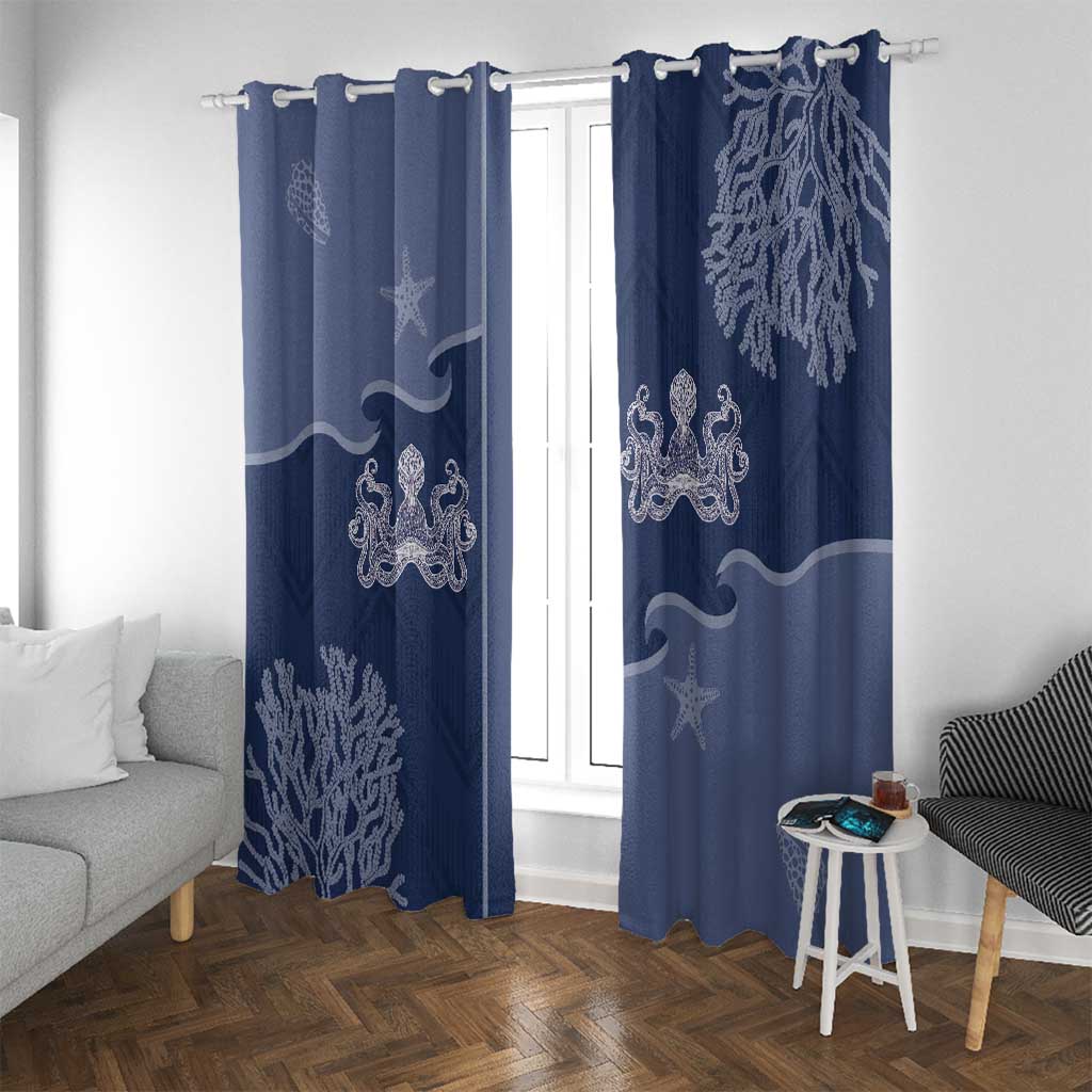 Western Yoke Window Curtain Octopus And Coral Cowboy Style - Wonder Print Shop