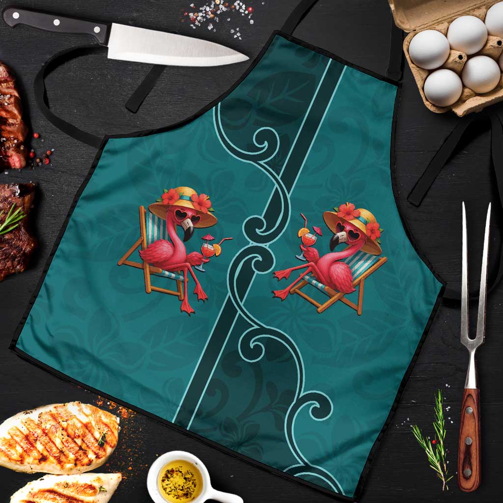 Western Yoke Apron Flamingo Relax Cowboy Style - Wonder Print Shop