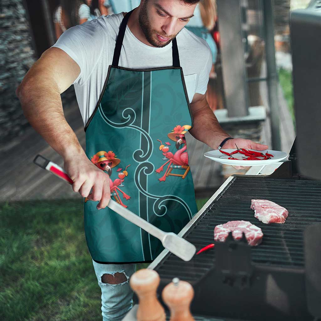 Western Yoke Apron Flamingo Relax Cowboy Style - Wonder Print Shop