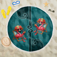 Western Yoke Beach Blanket Flamingo Relax Cowboy Style - Wonder Print Shop