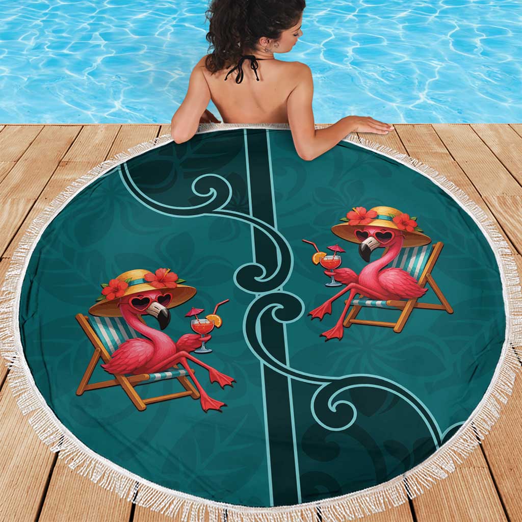 Western Yoke Beach Blanket Flamingo Relax Cowboy Style - Wonder Print Shop