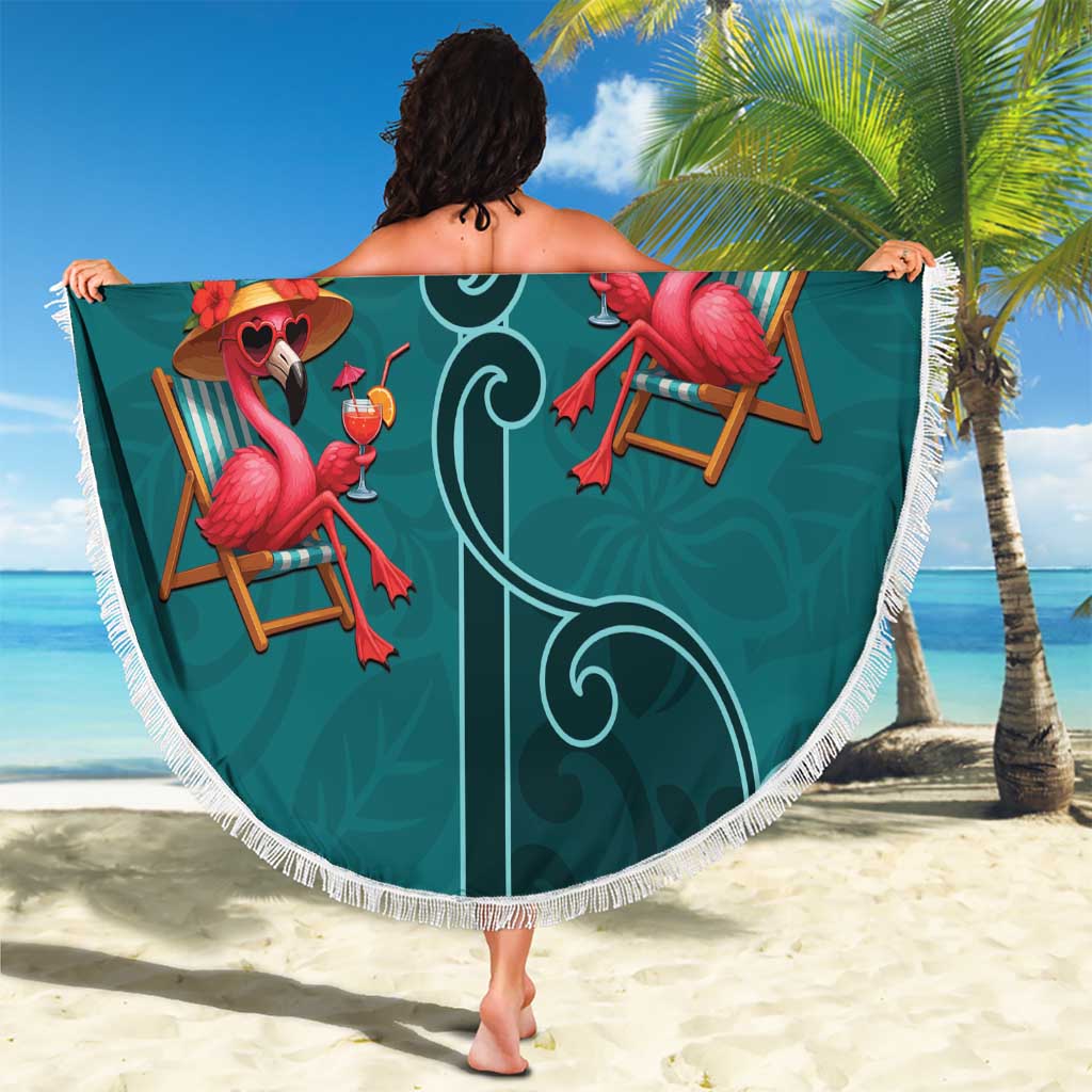 Western Yoke Beach Blanket Flamingo Relax Cowboy Style - Wonder Print Shop