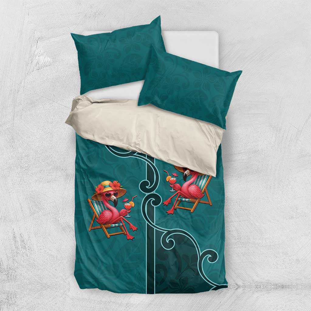 Western Yoke Bedding Set Flamingo Relax Cowboy Style - Wonder Print Shop