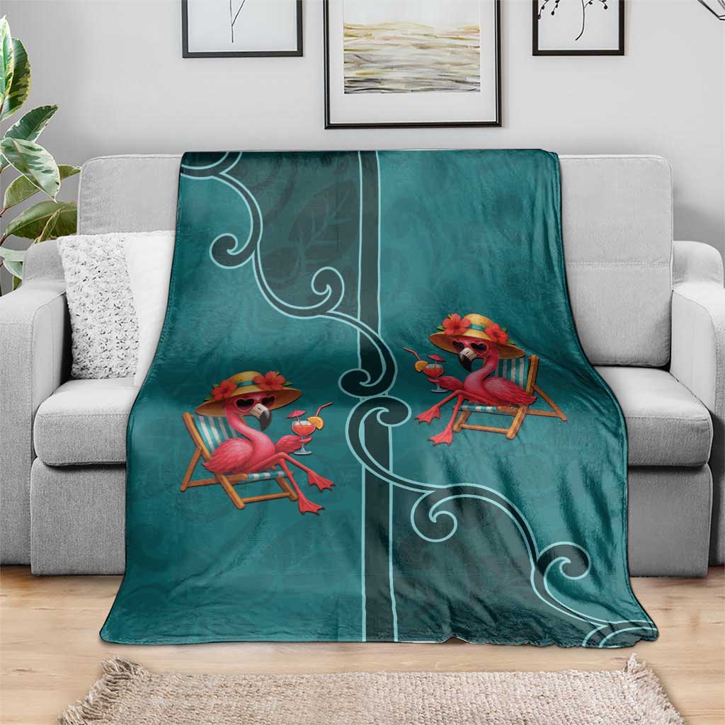 Western Yoke Blanket Flamingo Relax Cowboy Style - Wonder Print Shop