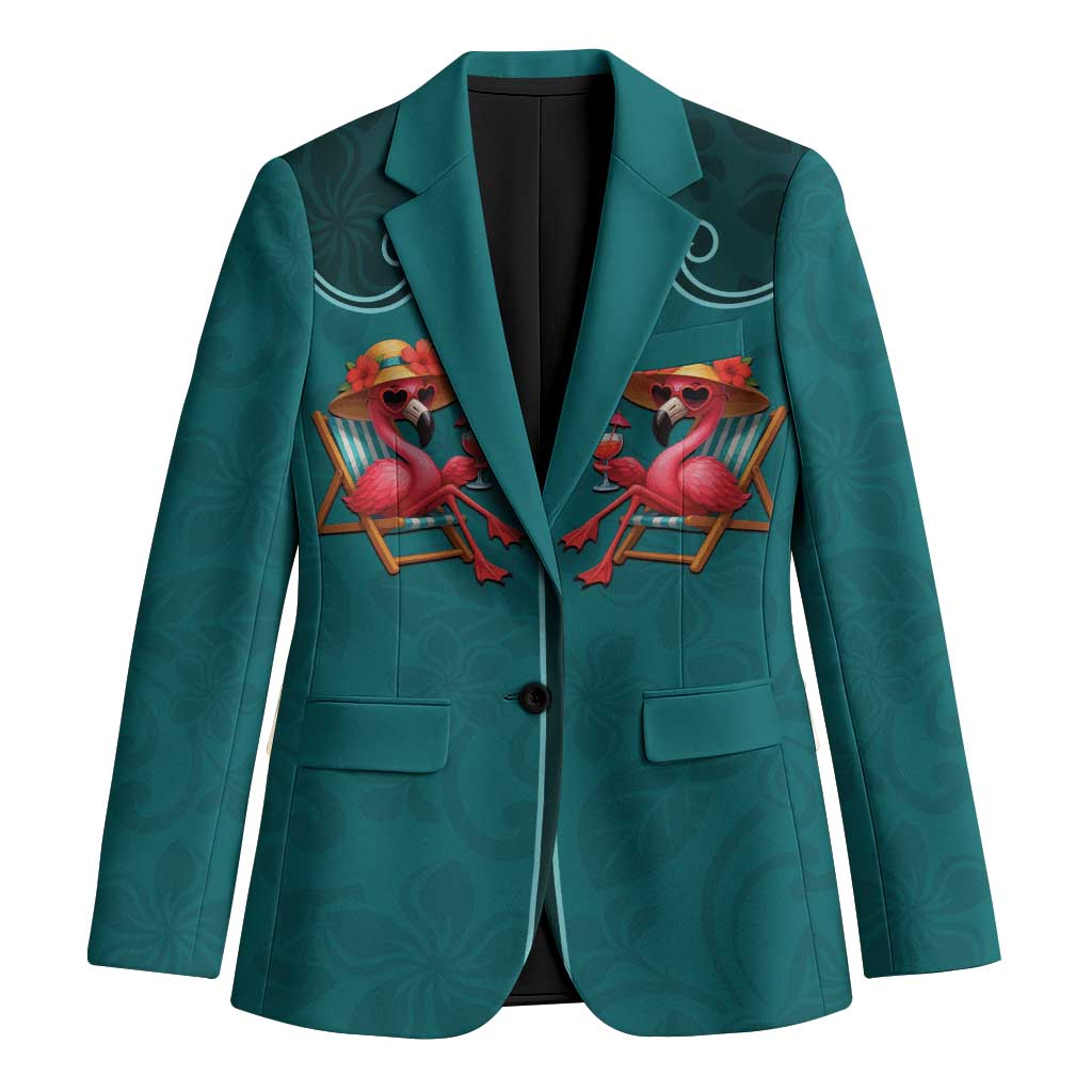 Western Yoke Blazer Flamingo Relax Cowboy Style - Wonder Print Shop