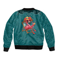 Western Yoke Bomber Jacket Flamingo Relax Cowboy Style - Wonder Print Shop