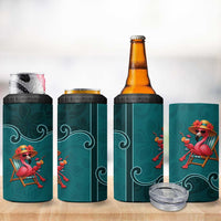 Western Yoke 4 in 1 Can Cooler Tumbler Flamingo Relax Cowboy Style - Wonder Print Shop