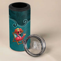 Western Yoke 4 in 1 Can Cooler Tumbler Flamingo Relax Cowboy Style - Wonder Print Shop