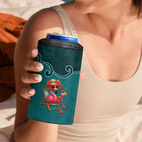 Western Yoke 4 in 1 Can Cooler Tumbler Flamingo Relax Cowboy Style - Wonder Print Shop