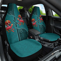 Western Yoke Car Seat Cover Flamingo Relax Cowboy Style - Wonder Print Shop