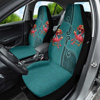Western Yoke Car Seat Cover Flamingo Relax Cowboy Style - Wonder Print Shop