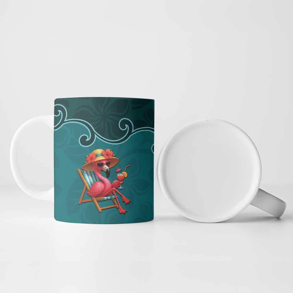 Western Yoke Ceramic Mug Flamingo Relax Cowboy Style - Wonder Print Shop