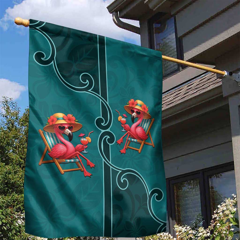 Western Yoke Garden Flag Flamingo Relax Cowboy Style - Wonder Print Shop