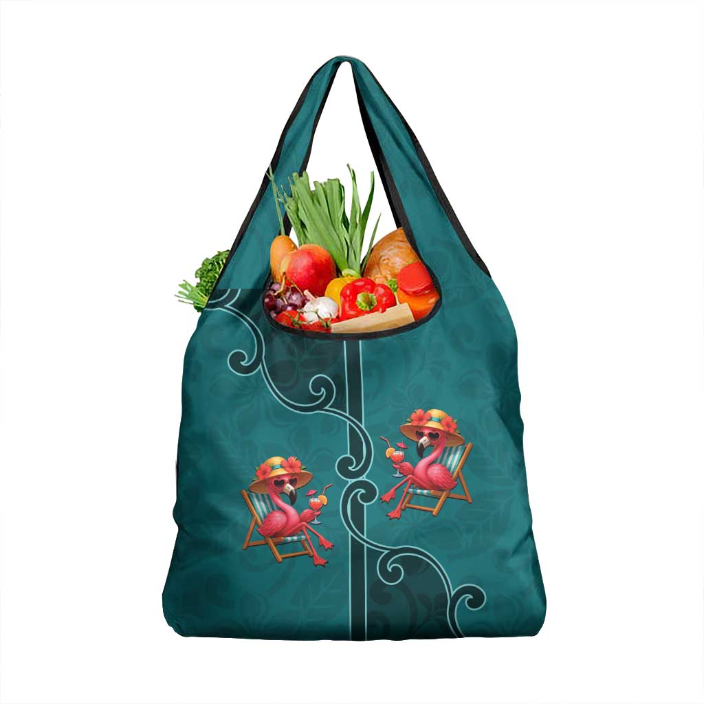 Western Yoke Grocery Bag Flamingo Relax Cowboy Style - Wonder Print Shop
