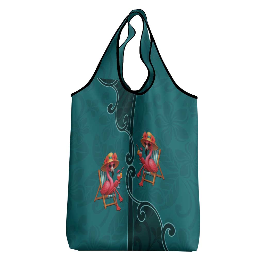 Western Yoke Grocery Bag Flamingo Relax Cowboy Style - Wonder Print Shop