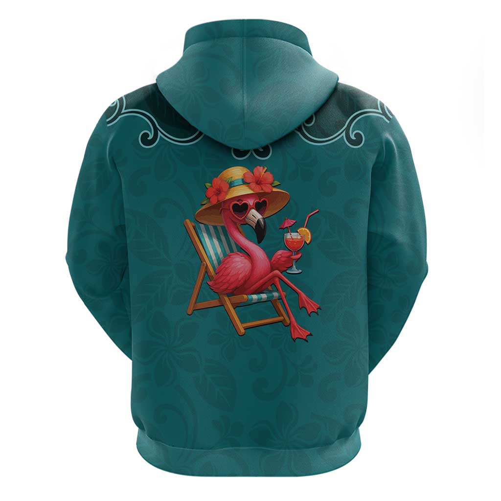 Western Yoke Hoodie Flamingo Relax Cowboy Style - Wonder Print Shop