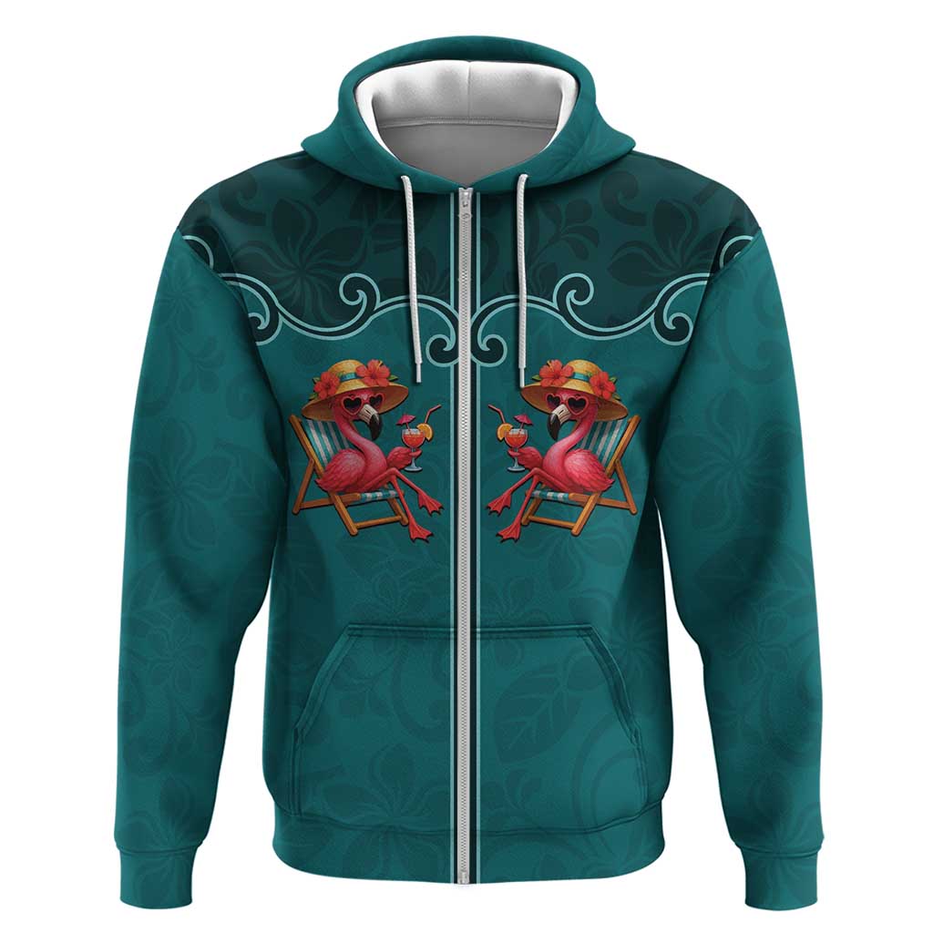 Western Yoke Hoodie Flamingo Relax Cowboy Style - Wonder Print Shop