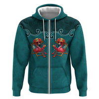 Western Yoke Hoodie Flamingo Relax Cowboy Style - Wonder Print Shop