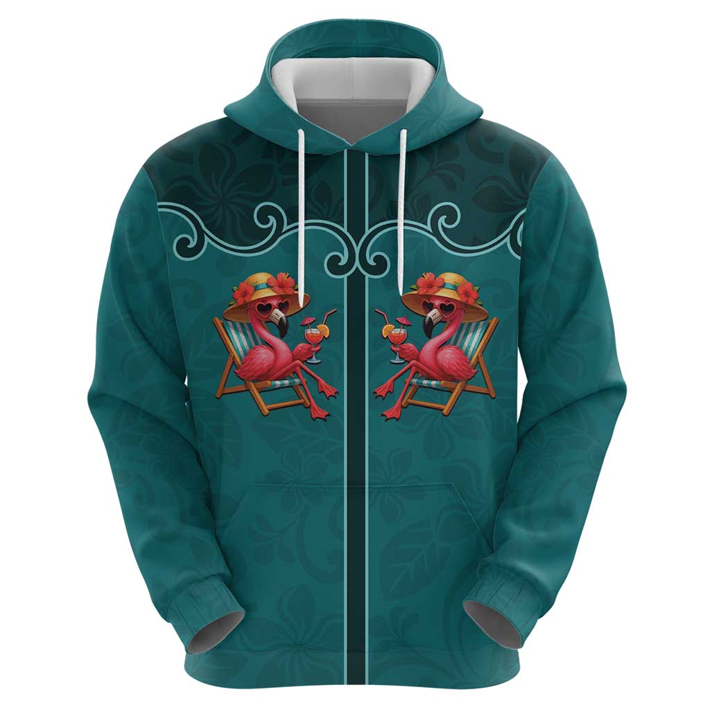 Western Yoke Hoodie Flamingo Relax Cowboy Style - Wonder Print Shop