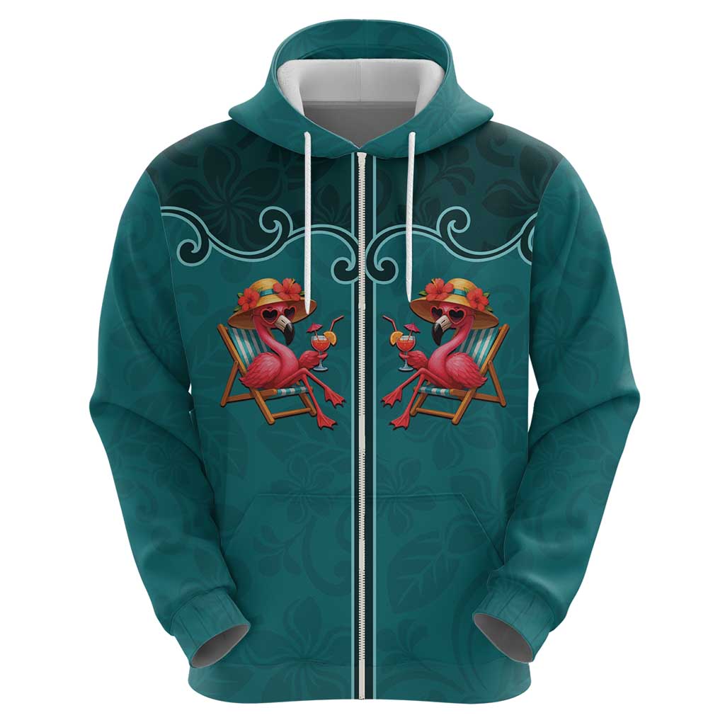 Western Yoke Hoodie Flamingo Relax Cowboy Style - Wonder Print Shop