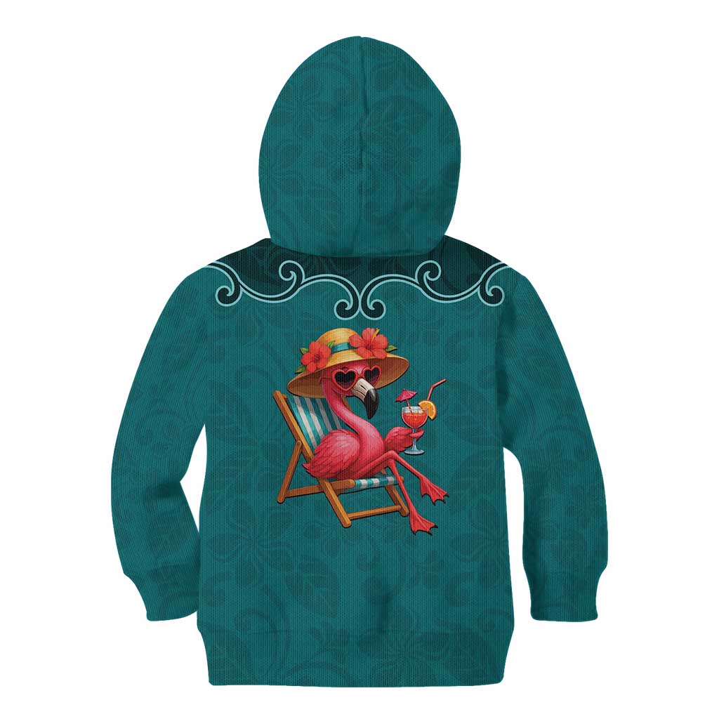 Western Yoke Kid Hoodie Flamingo Relax Cowboy Style - Wonder Print Shop
