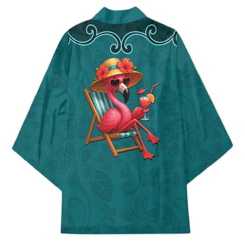 Western Yoke Kimono Flamingo Relax Cowboy Style - Wonder Print Shop