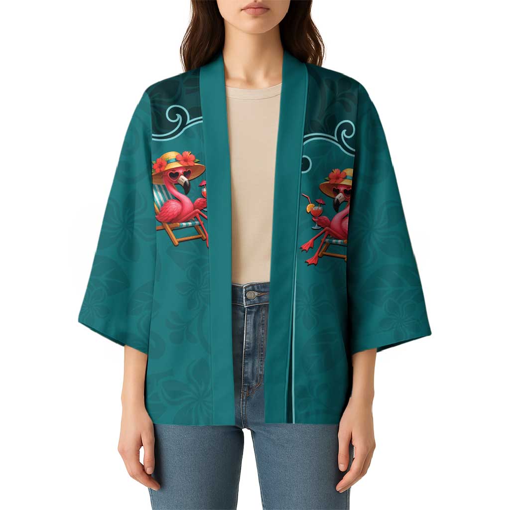 Western Yoke Kimono Flamingo Relax Cowboy Style - Wonder Print Shop