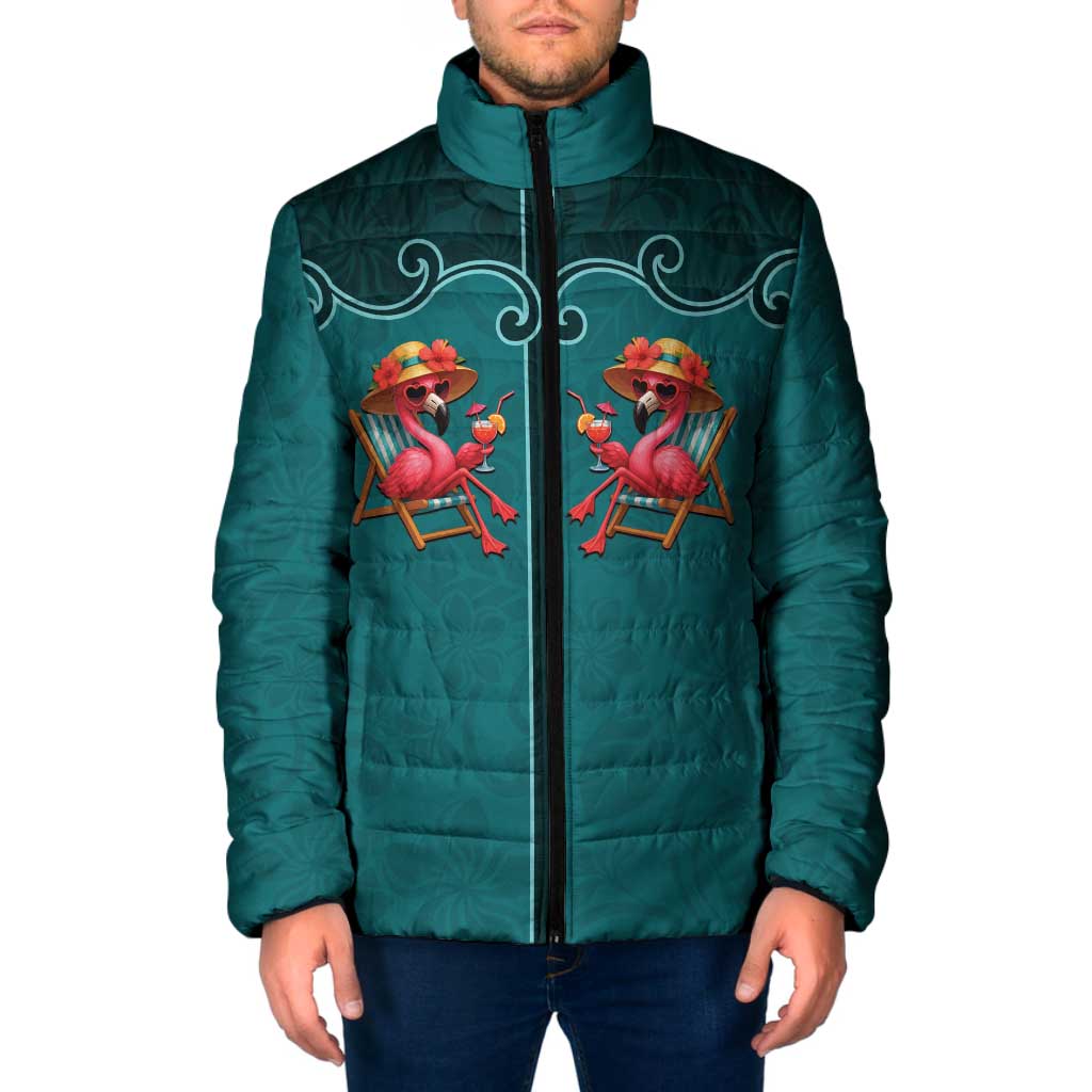 Western Yoke Padded Jacket Flamingo Relax Cowboy Style - Wonder Print Shop