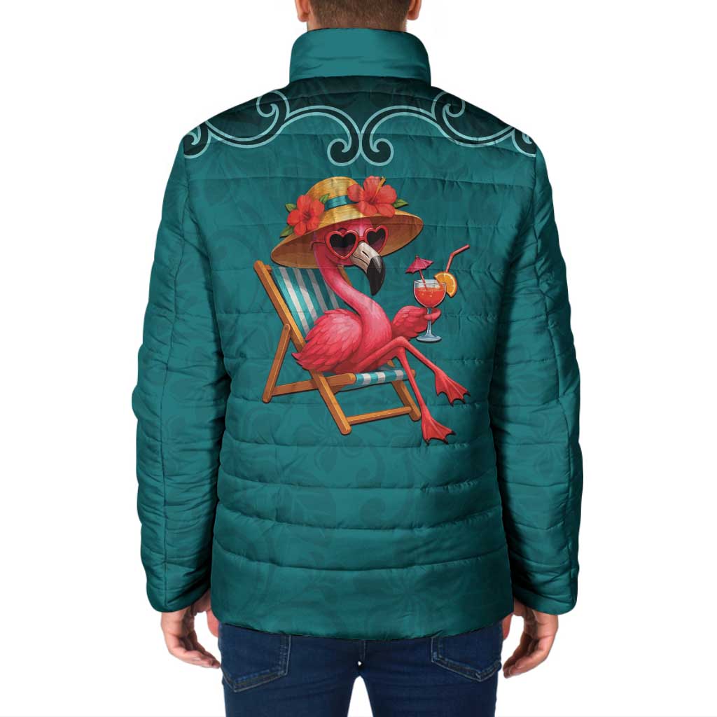 Western Yoke Padded Jacket Flamingo Relax Cowboy Style - Wonder Print Shop